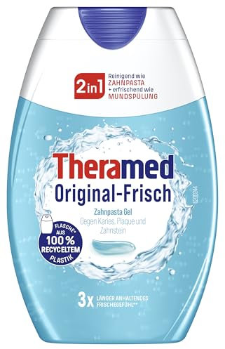 THERAMED Fresca originale 2 in 1, pulisce come dentifricio + rinfrescante come il risciacquo, 75 ml