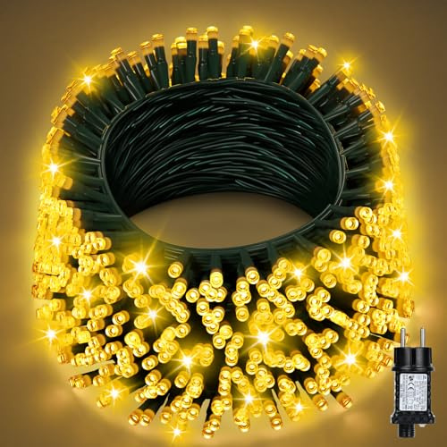 Zexwixs Luci Natale Esterno 40M 330 LED, Luci Albero di Natale Calde con Timer, 8 Modalità IP44 Impermeabile Illuminazione Natalizia per Interni Esterni Giardino Balcone Matrimonio Feste Decorazione