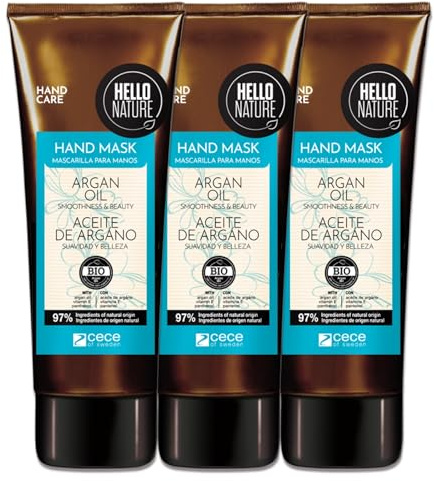 P-Beauty Naturkosmetik handmask med arganolja och E-vitamin – vegansk rik handvård för torra händer – intensiv fukt och regenerering – handkräm utan parabener och silikoner (3 x 75 ml)