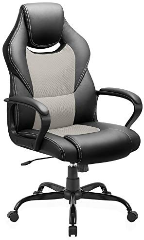 BASETBL Bürostuhl Ergonomischer, Schreibtischstuhl, Gaming Stuhl,Chefsessel,Computerstuhl, pc Stuhl, Drehstuhl, hat Höhenverstellung und Wippfunktion, Feste Armlehne, Rückenschonend, bis 150kg