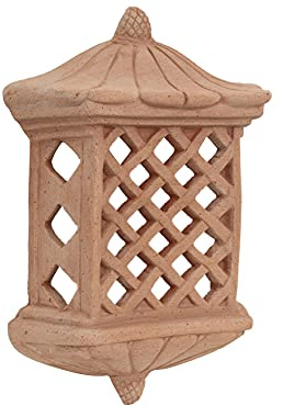 Biscottini Terracotta utomhuslykta, L25 x PR10 x H36 cm, utomhuslyktor, tillverkad i Italien, ljusstake, lyktor, trädgårdsbelysning, trädgårdsdekoration
