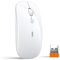 INPHIC Ratón Inalámbrico Recargable, [Actualizado], Ratón Inalámbrico 2.4G Silencioso 1600 dpi con Receptor USB para Ordenador Portátil Ordenador Mac Tableta, Nivel de Batería Visible, Blanco