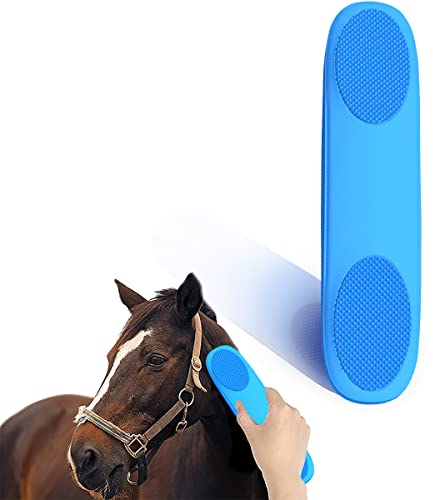 Horse Brush, FainFun Schwarz Bürsten für Pferde, Massage Bürste Pferd Bürste Gummi, Groomer Pferde Massagekamm 6-in-1 zur Reinigung, Pflege, Massage für Pferde/Rinder/Hunde/Schafe