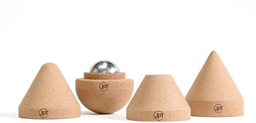 JPTsports® Drücker-Set aus Kork inkl. eBook | Massagekugel für Faszientraining | Eigenmassage von Trigger- und Akupressurpunkten
