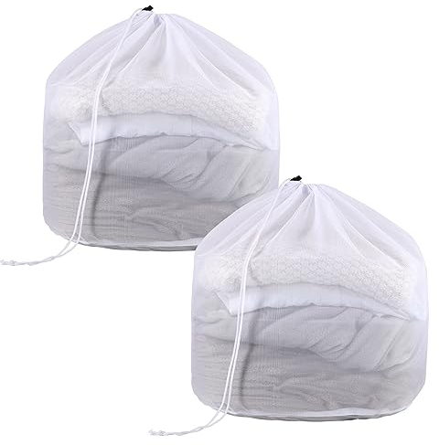 2 pezzi di rete per lavatrice, 50 x 60 cm, sacchetto per la biancheria, sacchetto per la biancheria, sacchetto per la biancheria, riutilizzabile per biancheria intima, biancheria da letto, calze