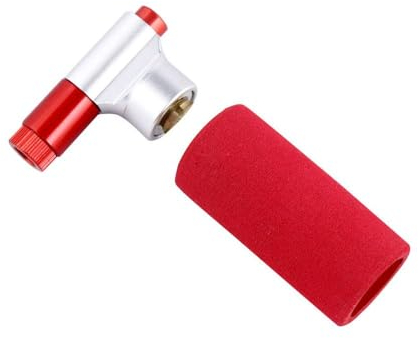 Bomba de aire infladora de CO2 para neumáticos de bicicleta, bomba de CO2 con funda de esponja, válvula Presta y Schrader compatible para bicicleta de montaña y carretera