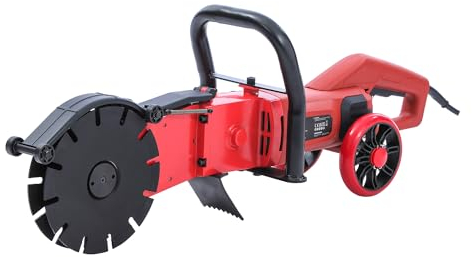 KATSU Rozadora de Pared Eléctrica de 6800 W con 2 Hojas de Sierra de Diamante de 192 mm y Bomba de Agua, Máquina Cortadora de Ranuras para Paredes de Ladrillos de Mármol y Hormigón de Mano