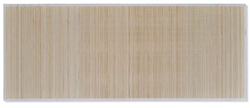 LeGDOr Rechteckiger naturfarbener Bambusteppich Bordürenteppich Wohnzimmer Terrasse Balkon 150 x 200 cm