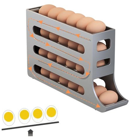 Baketron Distributeur Oeuf,Rangement oeuf Pour Réfrigérateur,boite a oeufs,istributeur automatique d'œufs Convient pour les réfrigérateurs, les cuisines et les armoires