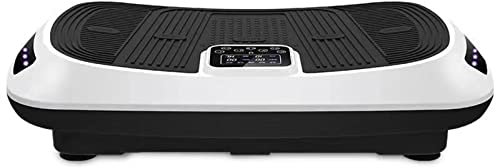 RIEJIN Plataforma vibratoria for Gimnasio en casa, Tabla de Ejercicios con Placa vibratoria for Fitness, máquina de Entrenamiento vibratorio de Cuerpo Completo con Bandas de Resistencia(White)