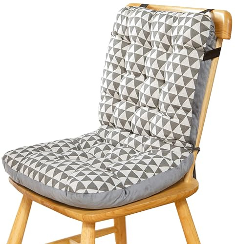 Stuhlkissen mit Rückenteil Sitz, Rückenkissen mit Bänder, Niedriglehner Auflage Polsterauflage Gartenstuhl, Polsterauflage Auflage für Stühle Bänke in Haus und Garten(G7,35x45x57cm/14x18x22.5in)