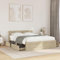 KOIECETA Bettgestell Bett mit Kopfteil Bettrahmen mit Lattenrost Doppelbett Schlafzimmerbett mit Stauraum Sonoma-Eiche 140x200 cm Holzwerkstoff