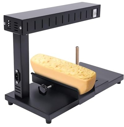 Commercial Cheese Melter Raclette Grill 650W Electric Machine, Demi Melting Dispenser, 0-572°F Rapid Heating, Adjustable Angle Wheel for Resaurant Kitchen