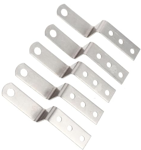 HOLIDYOYO 10pcs Large 25mm Z-Shaped Iron Picture Hanger Lock Clips with Screws, Trapezoidal Fixed Brackets for Drawer Furniture Frame Hanging and Wall Mounting