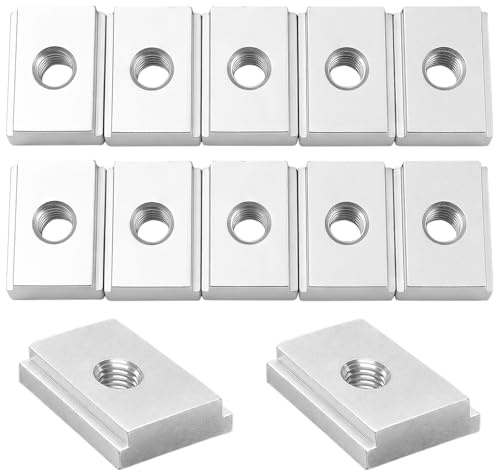 12 Stück Nutensteine M8 Typ B, Aluminiumlegierung Schiebemuttern M8, 30 x 23 mm T-Schiene Gleitmuttern, Silberne T-Slot Nutmuttern für 30-Serie Aluminiumprofil Extrusionsschlitz und DIY