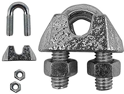 DOJA Industrial | Seilklemme 5mm | PACK 40 | Buegelklemme Stahl Verzinkt | Drahtseilklemme | Buegelseilklemme für Stahlseil | Draht Seil Klemme | Drahtseil Seilklemmen | Stahlkabel Bügelseilklemme