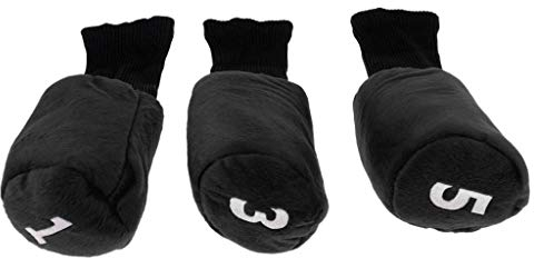 Inzopo Set mit 3 Golfschlägerhauben für 1, 3, 5 Schlägerkopfhauben aus Holz, Ersatz für 460 cc, 2 Farben zur Auswahl, Schwarz