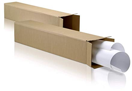 WPTrading - 50 Stück Versandhülsen 110 x 110 x 1100 mm Braun - Versandhülse lang und eckig - 1-welliger Versandkarton - Karton Versandverpackung für Poster, Druckerzeugnisse, Angeln, Rohre & Ski