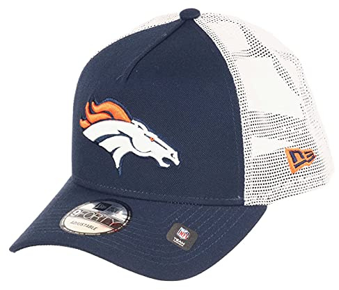 New Era Denver Broncos NFL White Mesh Trucker 9Forty A-Frame Trucker Cap - One-Size