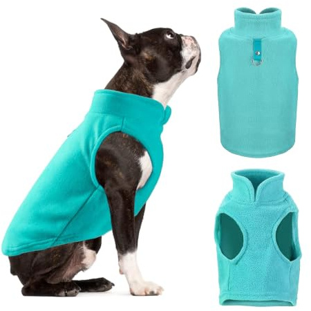 PETCUTE Hundvinterrock med varmt fleecefoder, husdjurskläder med selehål, varm pullover fleece hundjacka för kallt väder, hundkläder kläder kläder för valpar små hundar, fleeceväst hundtröja