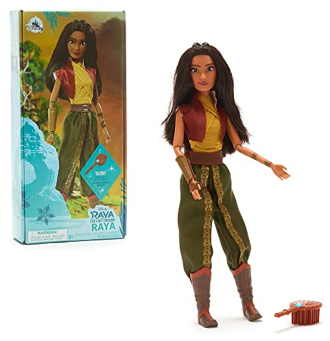 Disney Store Offizielle Raya-Puppe für Kinder, Raya und der letzte Drache, 28 cm, vollbewegliche Puppe im typischen Outfit mit Haarbürste, geeignet ab 3 Jahren