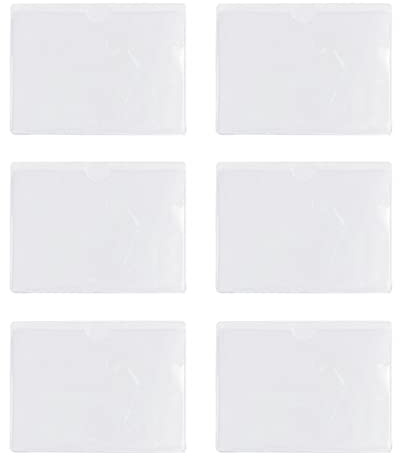 JZK 6x Transparentes Soportes autoadhesivos discos impuestos coche para parabrisas coche, soporte permiso estacionamiento coche, soporte disco de seguro coche, placa soporte billetes estacionamiento