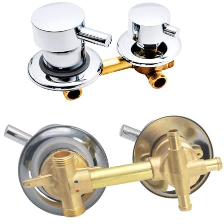 2/3/4/5 vie Miscelatore rubinetti doccia, ottone rubinetti da bagno interasse 9 cm/10 cm/12,5 cm/14,5 cm, miscelatore bagno per cabina o bagno turco (9 cm, intubazione 3 uscita)