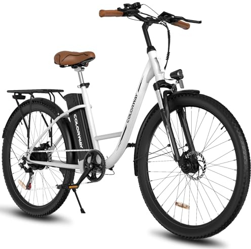 COLORWAY Velo Electrique, avec Moteur 250W, EBike avec Batterie 36V 15Ah, 7 Vitesses, écran LCD, vélo électrique de 28 Pouces pour Hommes et Femmes, autonomie de 45 à 100 km