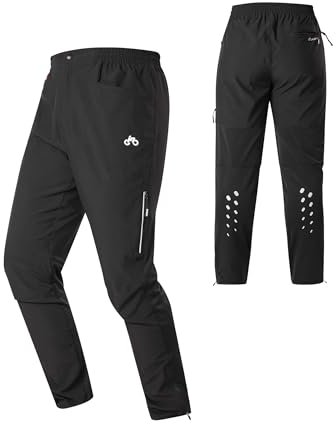 INBIKE Fahradhose Herren Lang Hose Fahrrad Rennrad MTB Radlerhose Jungen Schnelltrockend Atmungsaktiv Sommer Trainninghose Men's Pants Cycling Schwarz M