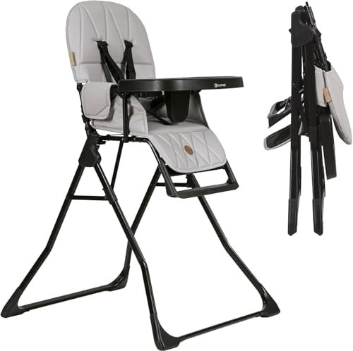 Olmitos – Trona evolutiva Bebé Plegable Ligera y Ultracompacta MINNA – Trona portátil de viaje 4.9kg ergonómica con Funda Acolchada de 6 meses a 3 años - reposapiés ajustable y Arnés 5 Puntos