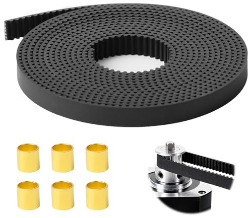 2M GT2 Zahnriemen für Ender 3/Ender 3 V2/Ender 3 Pro/Ender 5, Open Timing Gummiband 6 mm Breit 2 mm Pitch mit 6 Stück Kupferschnalle, Timing Blet für 3D Drucker