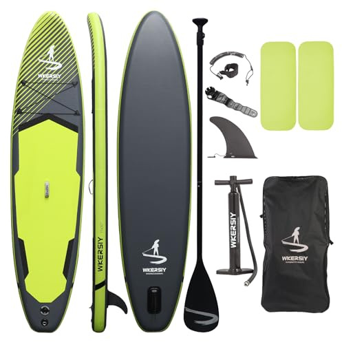 11”32“6 Premium Inflatable Stand Up Paddle Boards with Durable SUP Paddle Board Accessories Wide Stable Design Includes Backpack Required Parts Non-Slip Comfort Deck for Youth & Adults