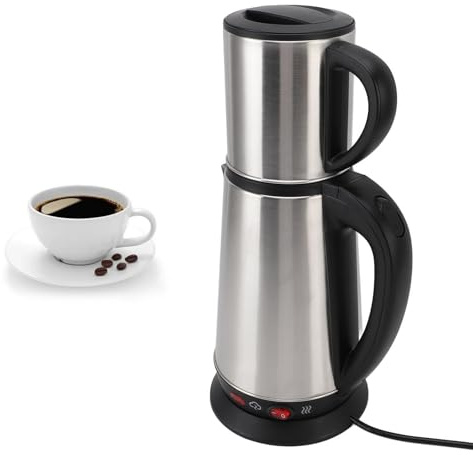 ZJchao Máquina de té tradicional turca, tetera eléctrica de acero inoidable con calefacción oculta para elaboración perfecta y sabor intenso