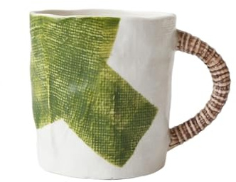 Stora koppar Underglasyrfärgad keramisk mugg Café handmålad texturerad kaffekopp med handtag