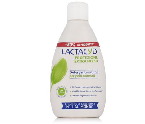 Lactacyd Protezione ExtraFresh, Detergente per l'Igiene Intima, Pelli Normale, Offre Freschezza Prolungata ed Aiuta a Prevenire i Cattivi Odori, Dermatologicamente Testato, 300 ml