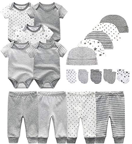 Kiddiezoom Ensemble de vêtements pour bébé avec moufles en coton
