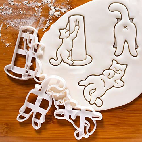 3 Unità Stampo per Biscotti Stampini per Biscotti di Pasqua, Formine per Biscotti Stampini Taglierine di Tagliapasta, Tagliabiscotti a Forma di Gatti