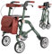 Uplivin Trive Rollator with Seat - 1 Step Double Folding || 4 Wheel Rollator || Lightweight 6.5kg || Aluminum Mobility Walker || Oxidised Surface Finish for Metallic Look (Green)