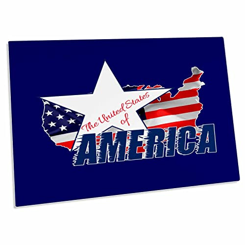 3dRose American Map and Star, Text The United States of... - Desk Pad Place Mats (dpd-270548-1)
