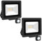 RIGIDON 2x 10W Aussenleuchte Bewegungsmelder Led Strahler, Außen Led Lampe, 1000LM 3000K Warmweiß Led Flutlicht Außenleuchte, Wasserdicht Außen-Leuchte Flutlicht Für Garten Garage Carport Hauswand