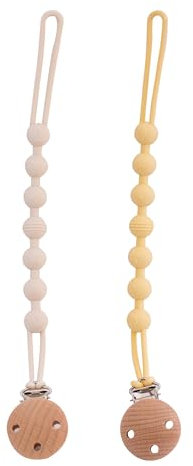 ADEGO – Lot de 2 attaches-tétines en silicone sans BPA – Clip de sécurité pour bébé, garçon et fille – Facile à nettoyer – Attache sucette durable et pratique