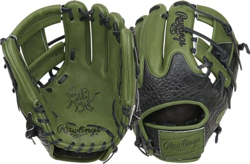 Rawlings Herren Heart of The Hide Baseball Glove | Limited Edition ColorSync Series | 2025 | Multiple Styles Baseballhandschuh, Militärgrün/Schwarz | Pro I-Web, 11.5 | Infield