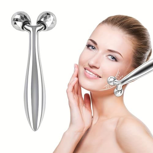trabag Massaggiatore Viso 3D - Massaggiatore Anti-aging Facial Massage, Ruller Rotante a 360° per Viso per Modellante, Rassodante, Antirughe, Rilassamento Muscolare