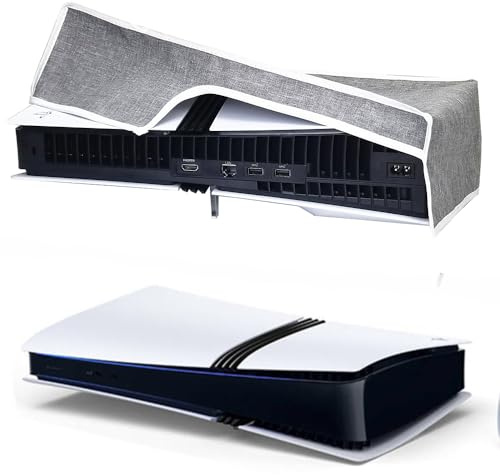 BeisDirect Copertura antipolvere orizzontale per console PS5 Pro, morbida copertura antipolvere antigraffio e antipolvere, custodia protettiva per console PS5 Pro, accessori da gioco, grigio,
