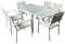 Mommahome® Set mit ausziehbarem Tisch und 6 Stühlen, Gartenmöbel-Set für den Außenbereich, 7-teilig, Aluminiumgestell, Tisch und Stühle für Terrasse, wasserdicht, wetterfest (weiß)