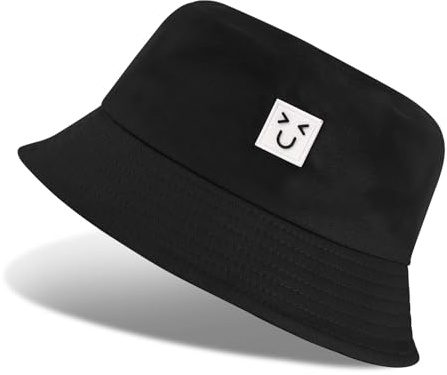 Tuopuda Cappello da Pescatore Uomo Cappello Pescatore Bucket Hat Protezione UV Donna Cappello Safari Cappello Pioggia Outdoor Campeggio Escursionismo, Nero-01