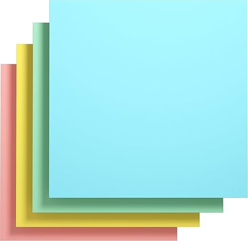 Gaint Creative Sticky Notes Sticky Meeting Notes,300 mm x 300 mm, Pack of 4 Pads for Drafts, Presentations, Workshops,Self-Adhesive Organization Tool (4X Soft Pastel Colors)