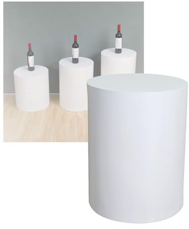 Generisch Runder Präsentationsständer für Brautmodengeschäfte, Hochzeitsrequisiten und Bekleidungsgeschäfte – Plattform mit Zylinderbasis, 40 x 50 cm (15,7 x 19,6 Zoll), weiße Thekenvitrine