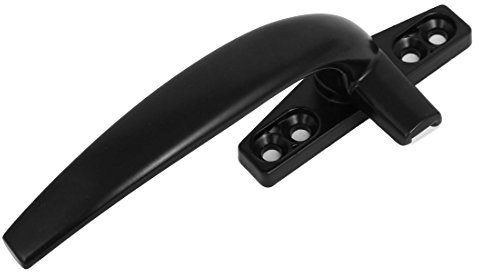 sourcing map Poignée de Fenêtre Verrouillable Poignée Porte Fenêtre Poignet alliage aluminium vis à gauche fixe Grip Noir