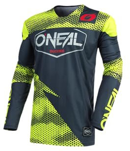 O'NEAL | Motocross-Jersey | MX Enduro Motorrad | Schnell trocknendes Material, kragenloses Design, Athletische Passform | Jersey Mayhem Covert | Erwachsene | Anthrazit Neon-Gelb | Größe M